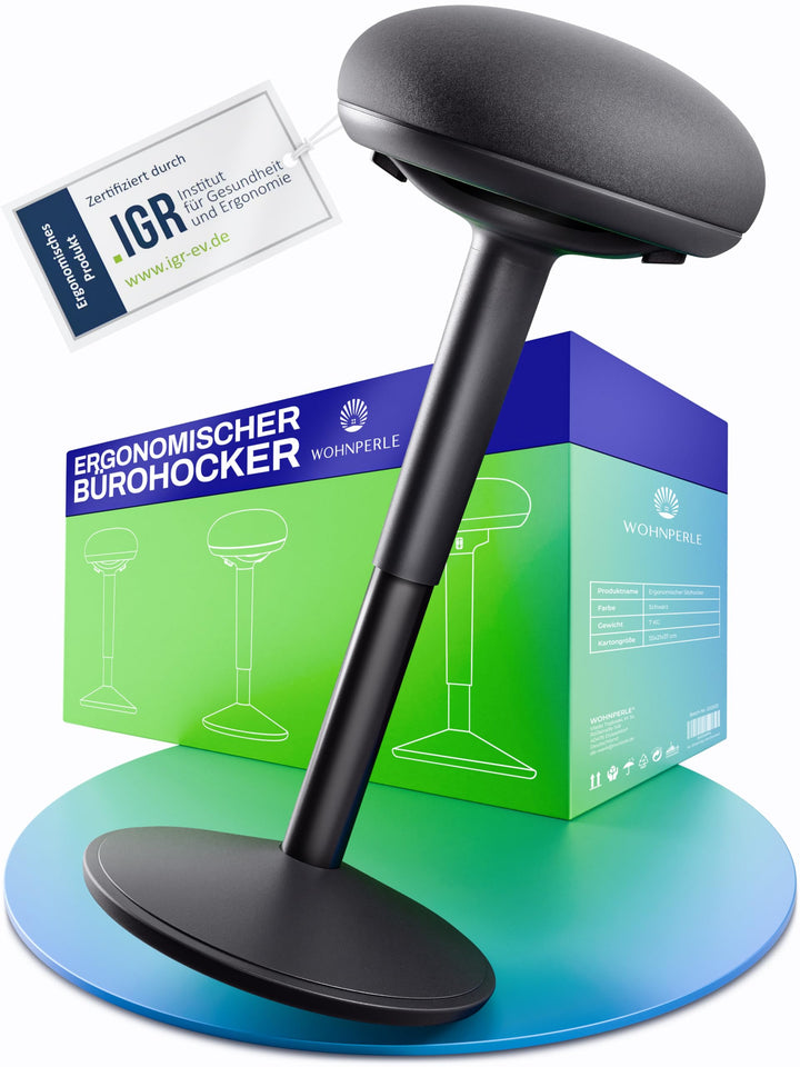 Bürohocker ergonomisch [Zertifiziert] 2in1 Sitzhocker & Stehhocker höhenverstellbar | Ergonomischer