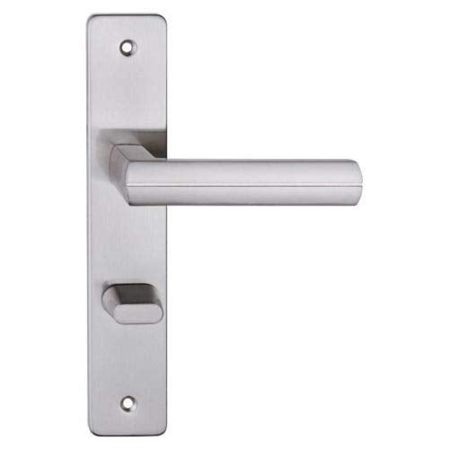 naka24 BB PZ WC VIVA Langschild Drückergarnitur Türbeschlag Türgriff Klinke Satin Nickel (WC - Locha