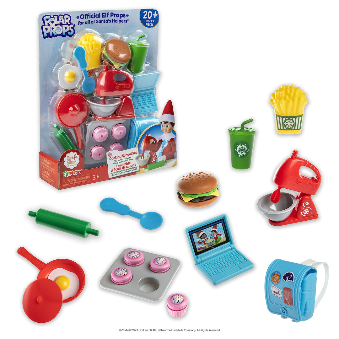 The Elf on The Shelf® Polar Props® Kochschule | Kreatives Koch-Set für Scout Elfen mit Mini-Laptop,