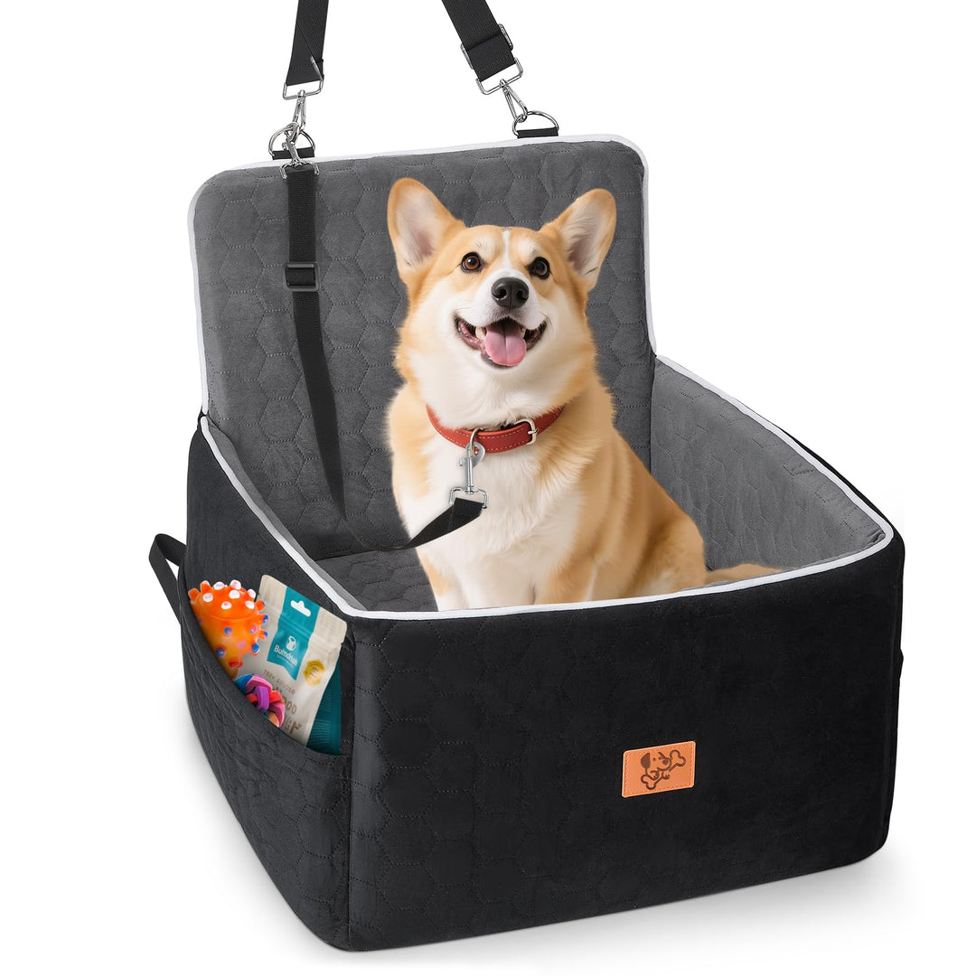 Hunde Autositz für Kleine und Mittelgrosse 52x52x50cm, Abnehmbarer und Waschbarer Sitzerhöhungssitz