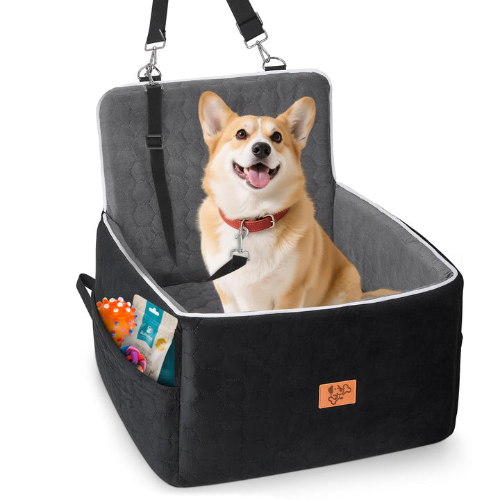 Hunde Autositz für Kleine und Mittelgrosse 52x52x50cm, Abnehmbarer und Waschbarer Sitzerhöhungssitz