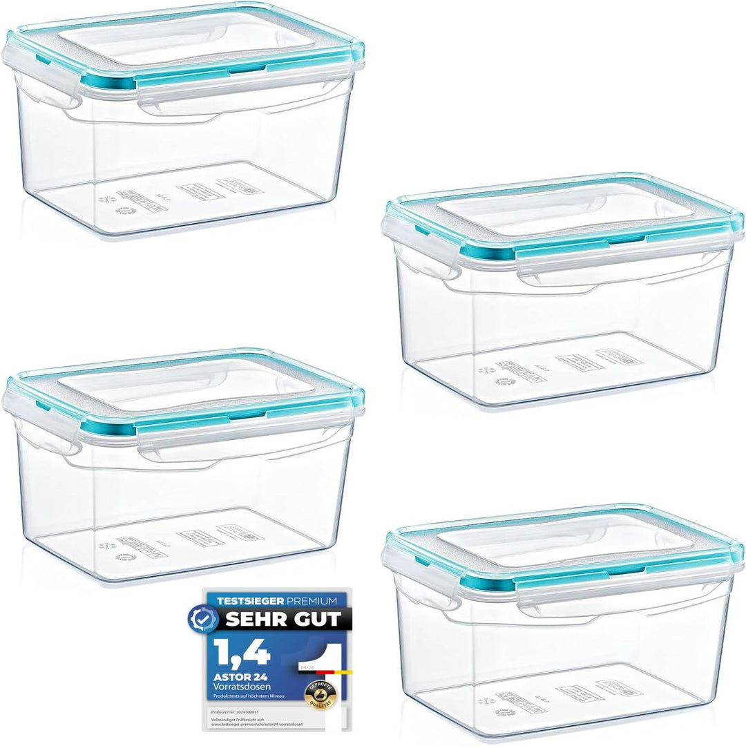 astor24 Premium Frischhaltedosen - Mealprep - 4x 1300ml - 100% luftdicht und auslaufsicher -40 bis +