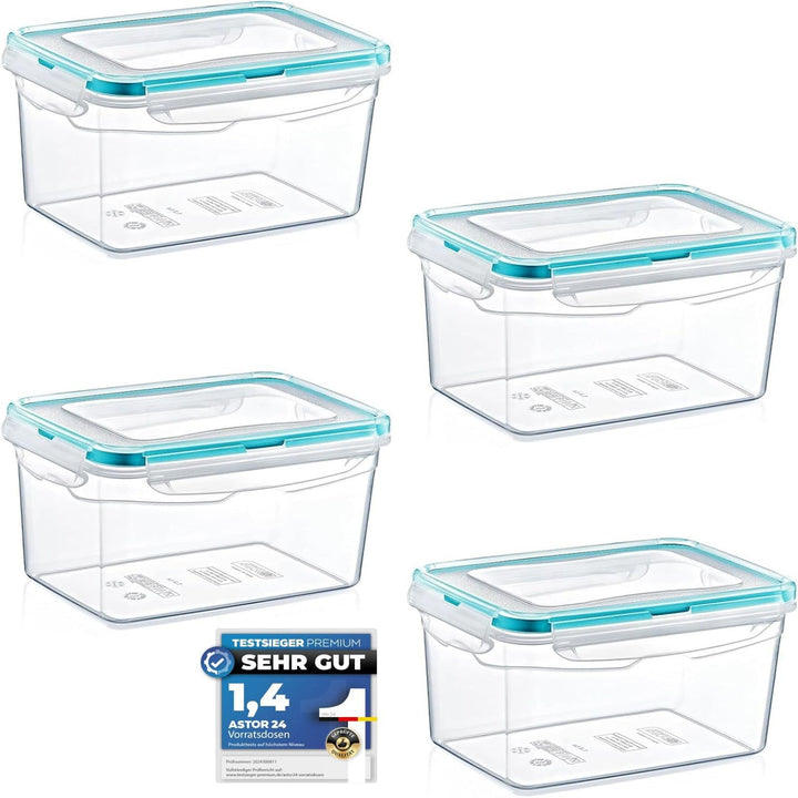 astor24 Premium Frischhaltedosen - Mealprep - 4x 1300ml - 100% luftdicht und auslaufsicher -40 bis +