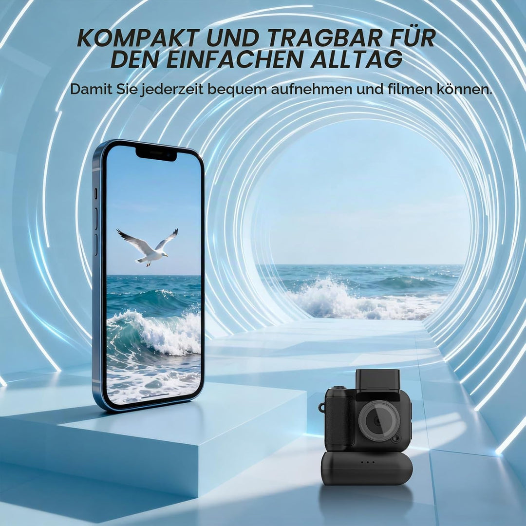 Mini Retro Kamera1080P with 32GB Card Mini Digitalkamera Analog Kamera Kreative Geschenke（Mattschwar