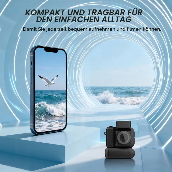 Mini Retro Kamera1080P with 32GB Card Mini Digitalkamera Analog Kamera Kreative Geschenke（Mattschwar