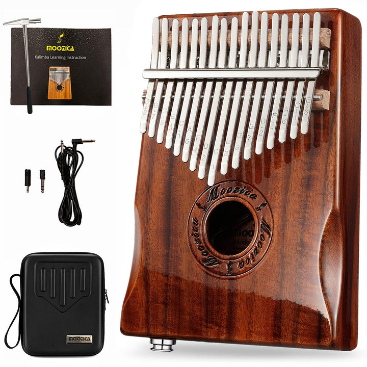 MOOZICA 17 Tasten EQ Kalimba Marimbaphone, Kalimba Daumenklavier aus Koa-Holz mit integriertem Tonab