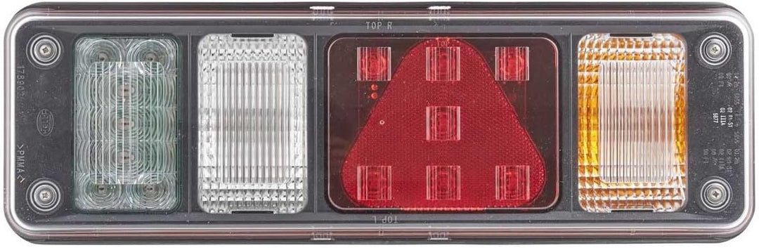 HELLA - Heckleuchte - Hybrid - 24V - Anbau/geschraubt - Lichtscheibenfarbe: glasklar - Stecker: Easy