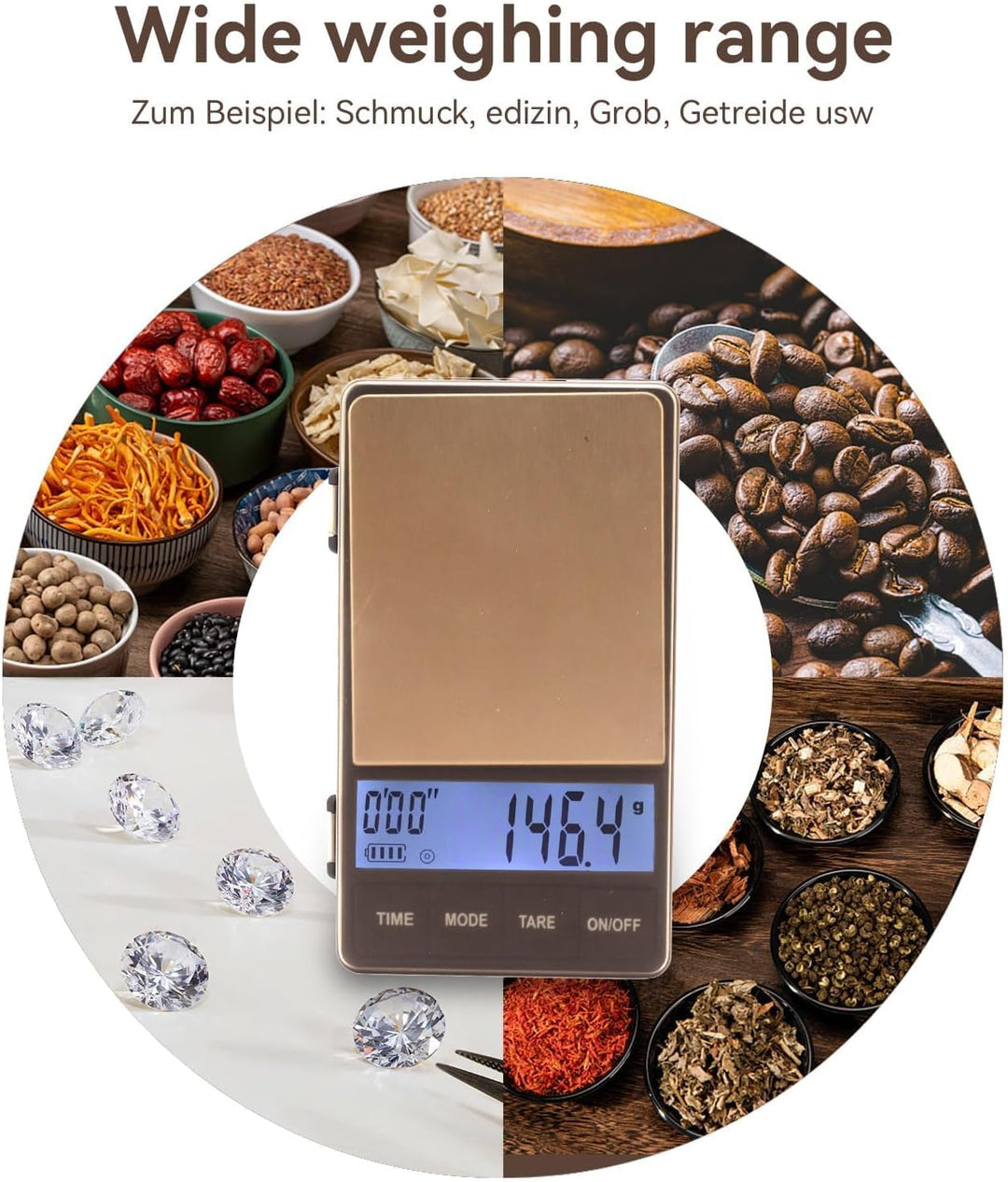 Espressowaage Mit Timer 1000 G X 0,1 G, Dünne Und Schlanke Kaffeewaage Für Tropfschale, Kleine Und H