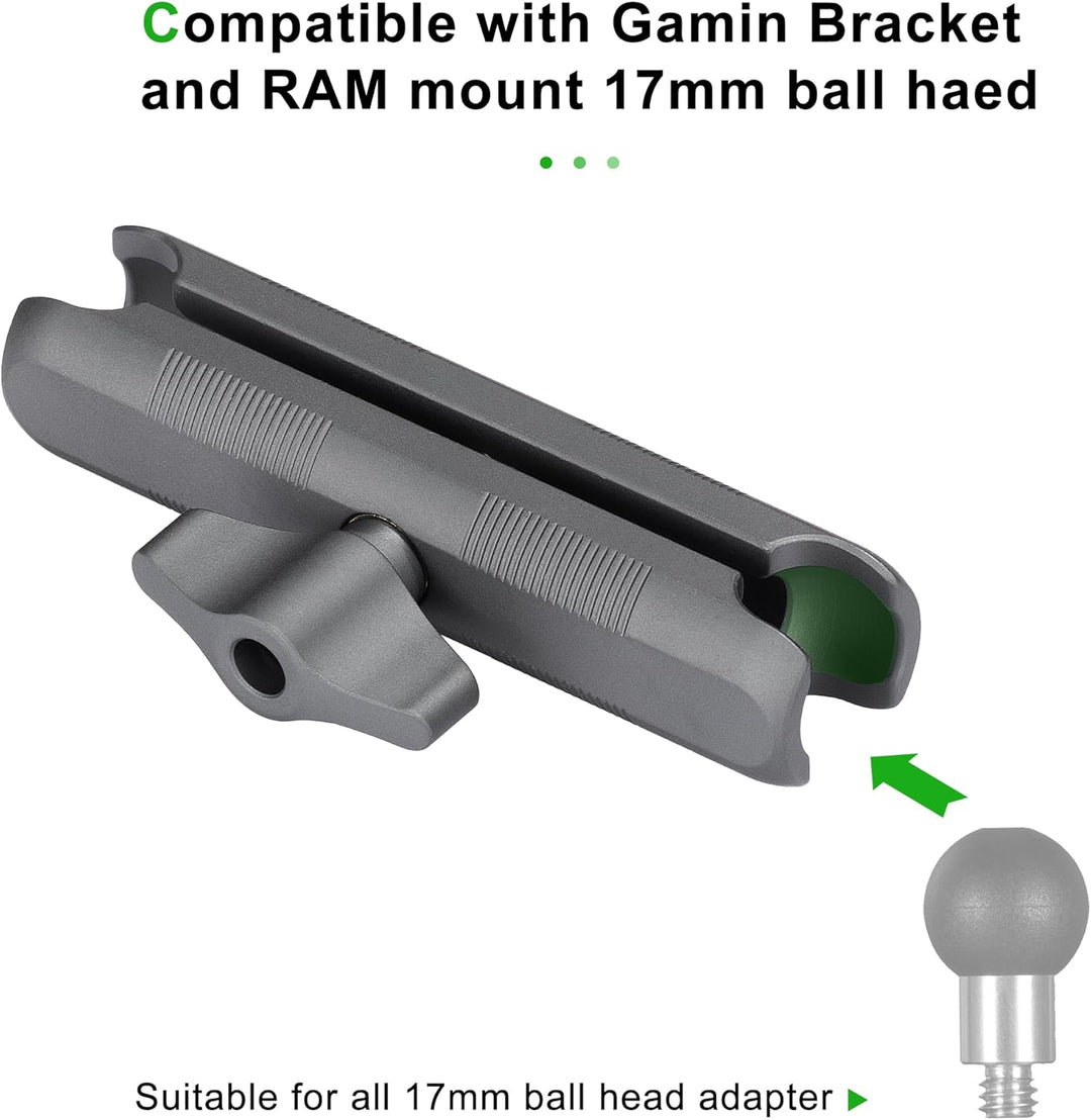 FANAUE Aluminium-Kugelkopf-Doppelbuchsenarm mit 17-mm-Kugelkopf-Adapter, kompatibel mit RAM-Halterun