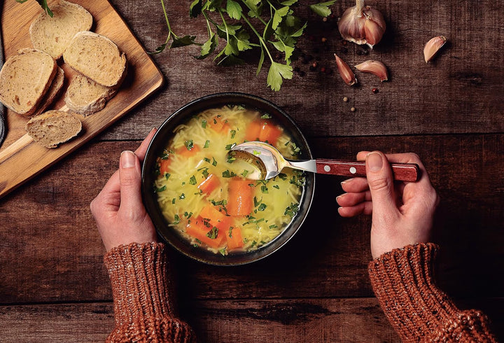 Tramontina LANDHAUS Taffellöffel Set, 6 Stück, Edelstahl, Echtholzgriff FSC