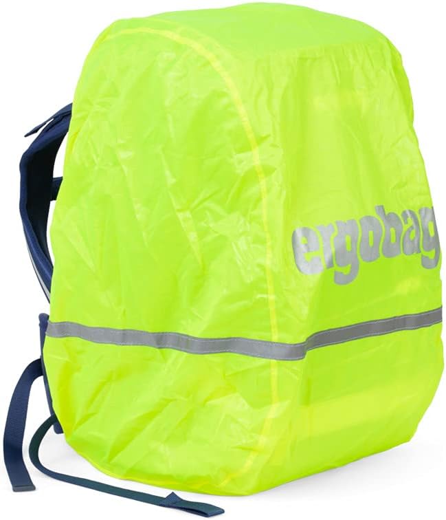 ergobag Regenschutz für Schulranzen und Rucksack, wasserdicht, mit Reflektoren und Gummizug Einheits