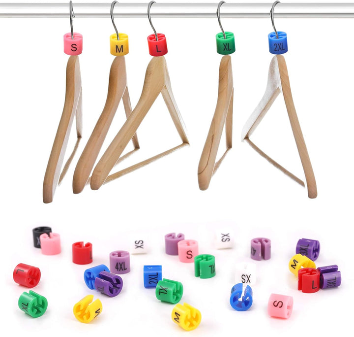 Glarks 820 Stück, 9 Farben, XXS – 4XL, farbige Kleidergrössenmarkierer, farbcodierte Grössenclips, S