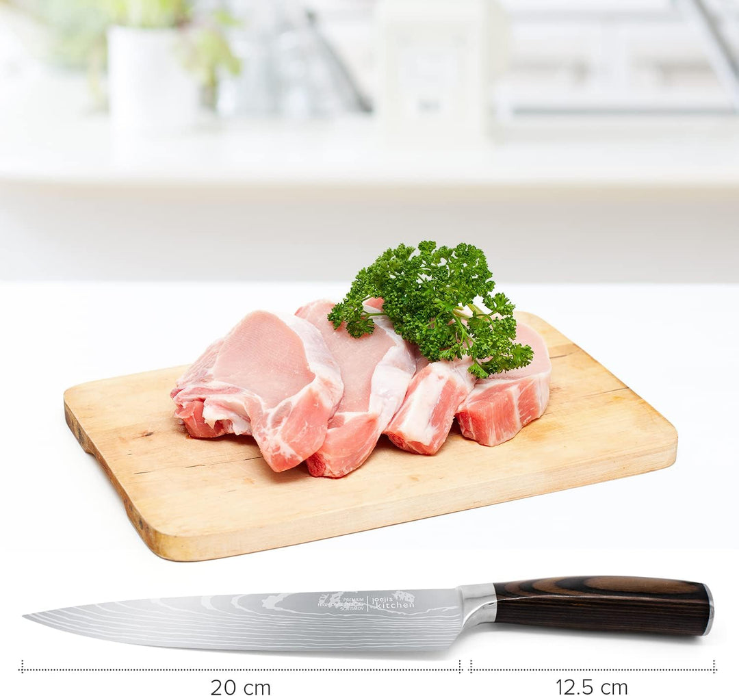 Joeji's Kitchen Kochmesser Profi Messer scharf aus rostfreiem Edelstahl mit ergonomischem Pakkaholzg