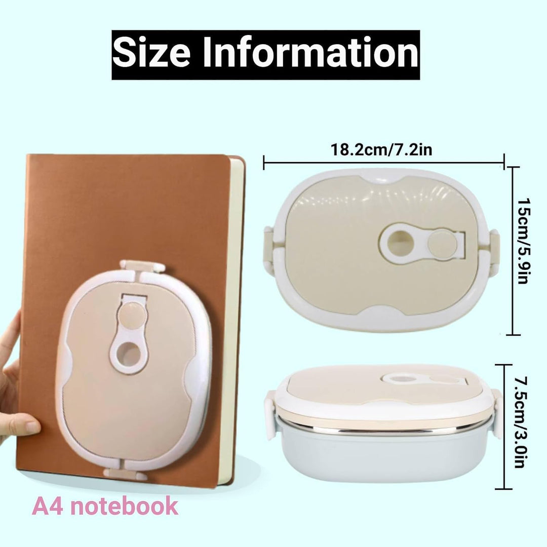 Lunchbox, 900ml Edelstahl-Bento Lunch Box, Einschichtigem Lunchbox, auslaufsichere Lebensmittelbehäl