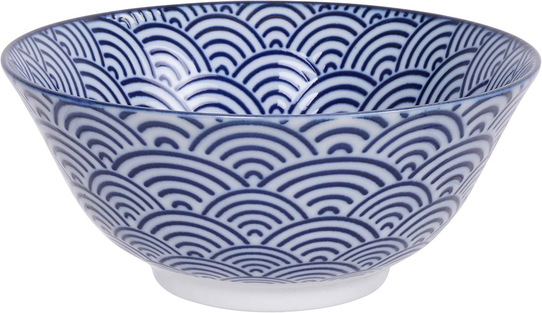 TOKYO design studio Nippon Blue 2-er Schalen-Set blau-weiss, Ø 15 cm, ca. 500 ml, asiatisches Porzel