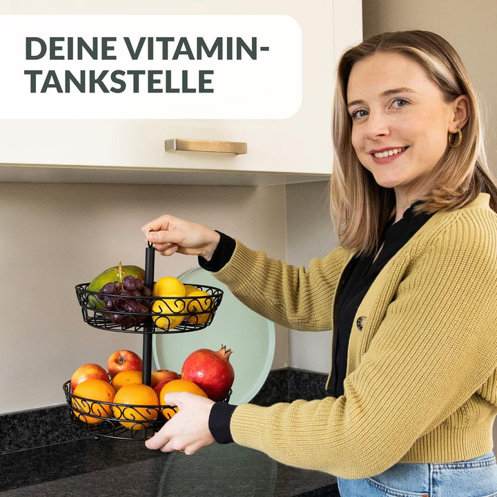 Chefarone Obst Etagere 30 cm - Obstschale für mehr Platz auf der Arbeitsplatte - Etageren mit Obstsc