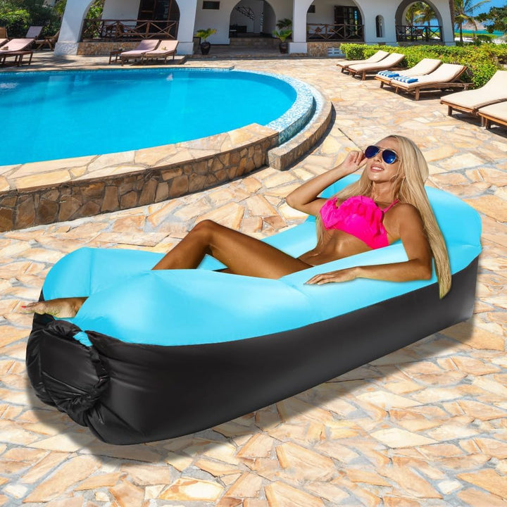 Gohytal Aufblasbares Sofa, 230×70cm Wasserdichtes Luftsofa Outdoor Tragbares Aufblasbar Luft Sofa Co