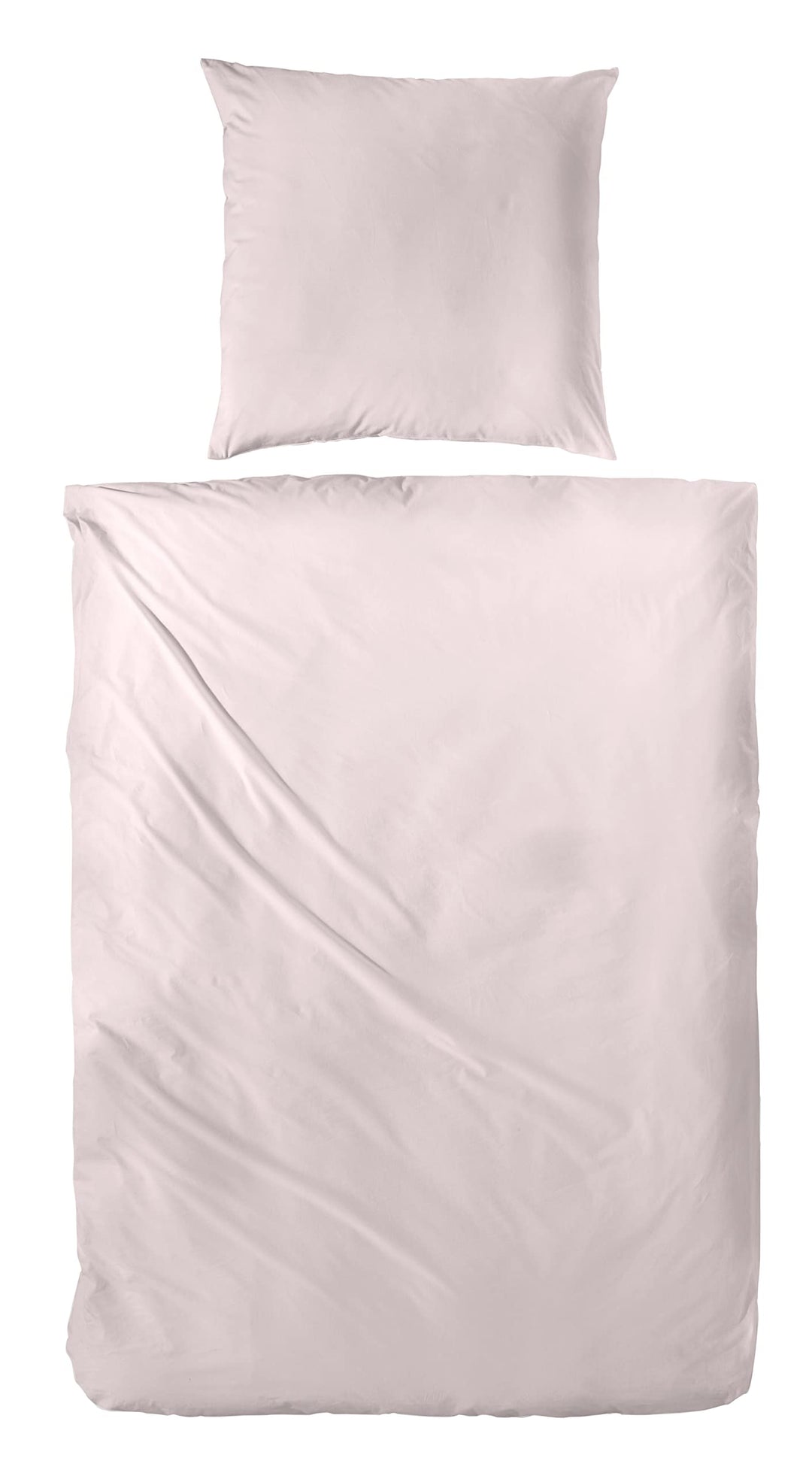 Beddress - Luxus-Satin-Bettwäsche, Uni Puder, 135x200 + 80x80 cm, 100% Baumwolle,Pink 135x2