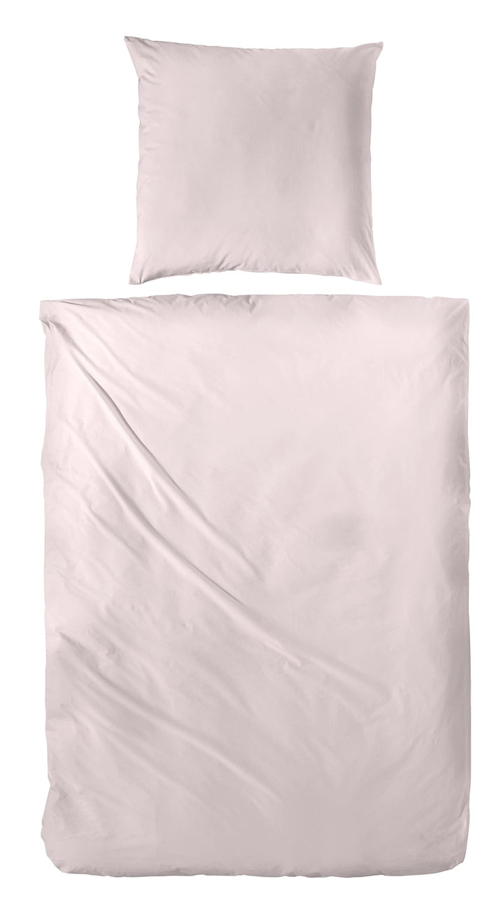 Beddress - Luxus-Satin-Bettwäsche, Uni Puder, 135x200 + 80x80 cm, 100% Baumwolle,Pink 135x2