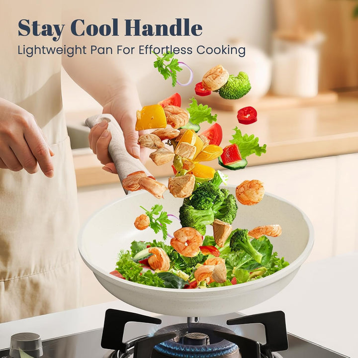 Keramik Pfanne 24cm Antihaft Beschichtet, Bratpfanne Induktion, Omelette Pfanne, Cooking Frying Pan,