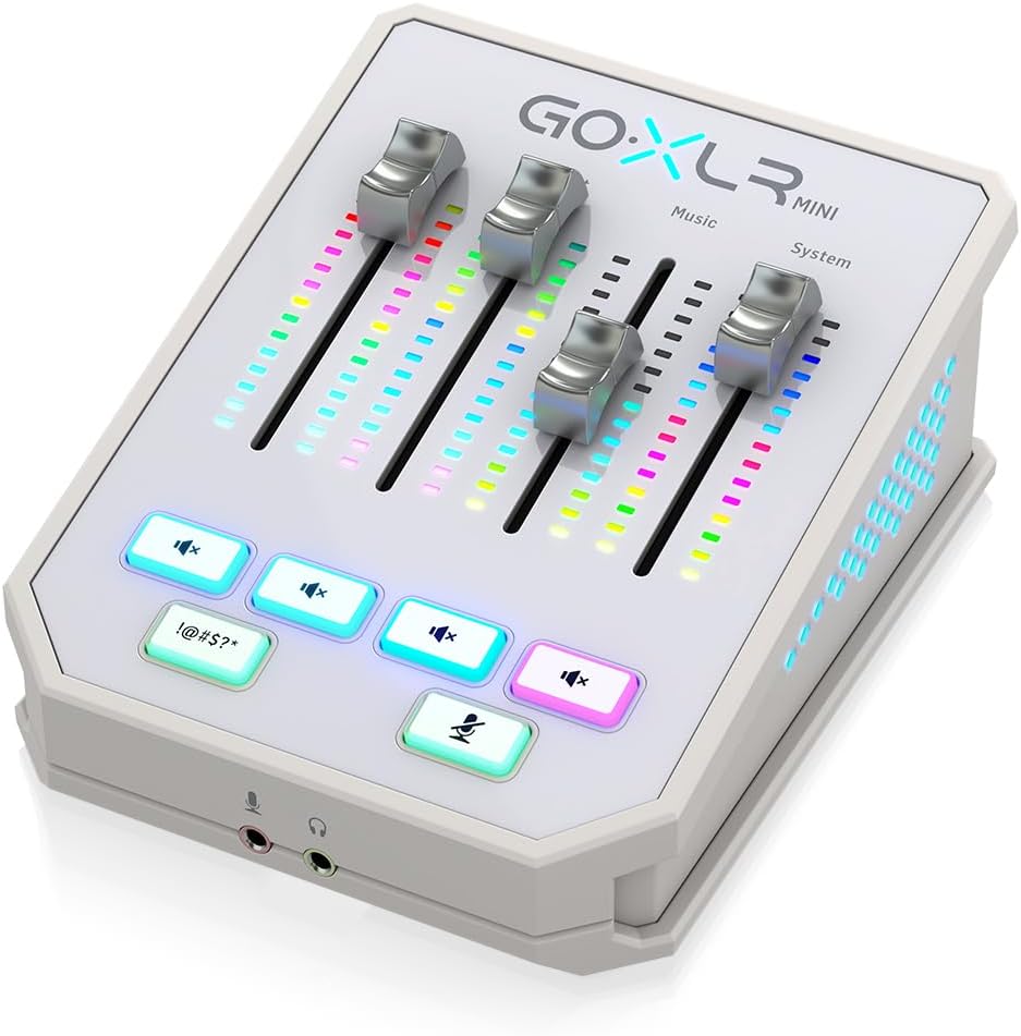 TC Helicon GoXLR MINI-WH Online-Broadcast-Mixer mit USB/Audio-Schnittstelle und Midas-Vorverstärker