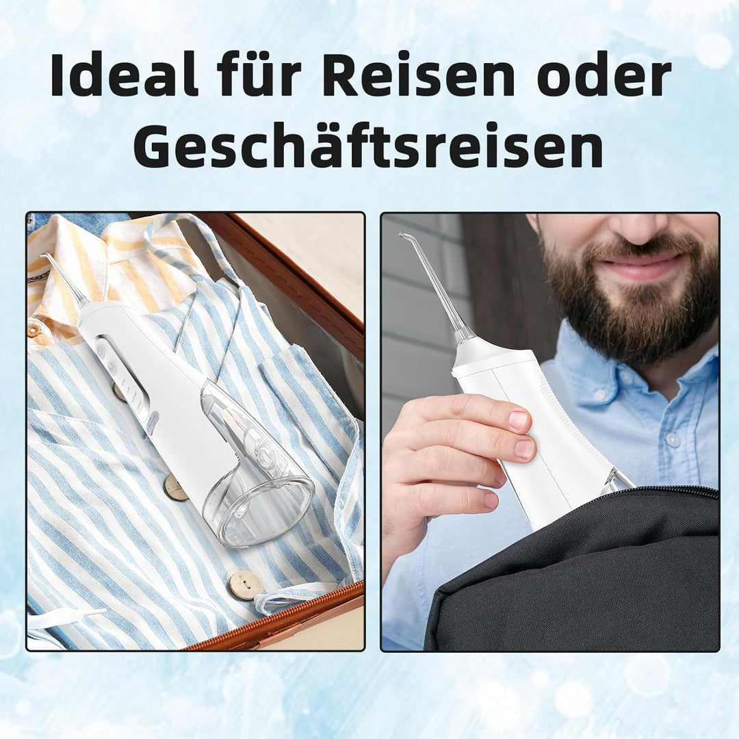 Leistungsstarke Munddusche Elektrischer Zahnreiniger 4 Modi &amp; 4 Düsen Kabellose Munddusche IPX7 Wass