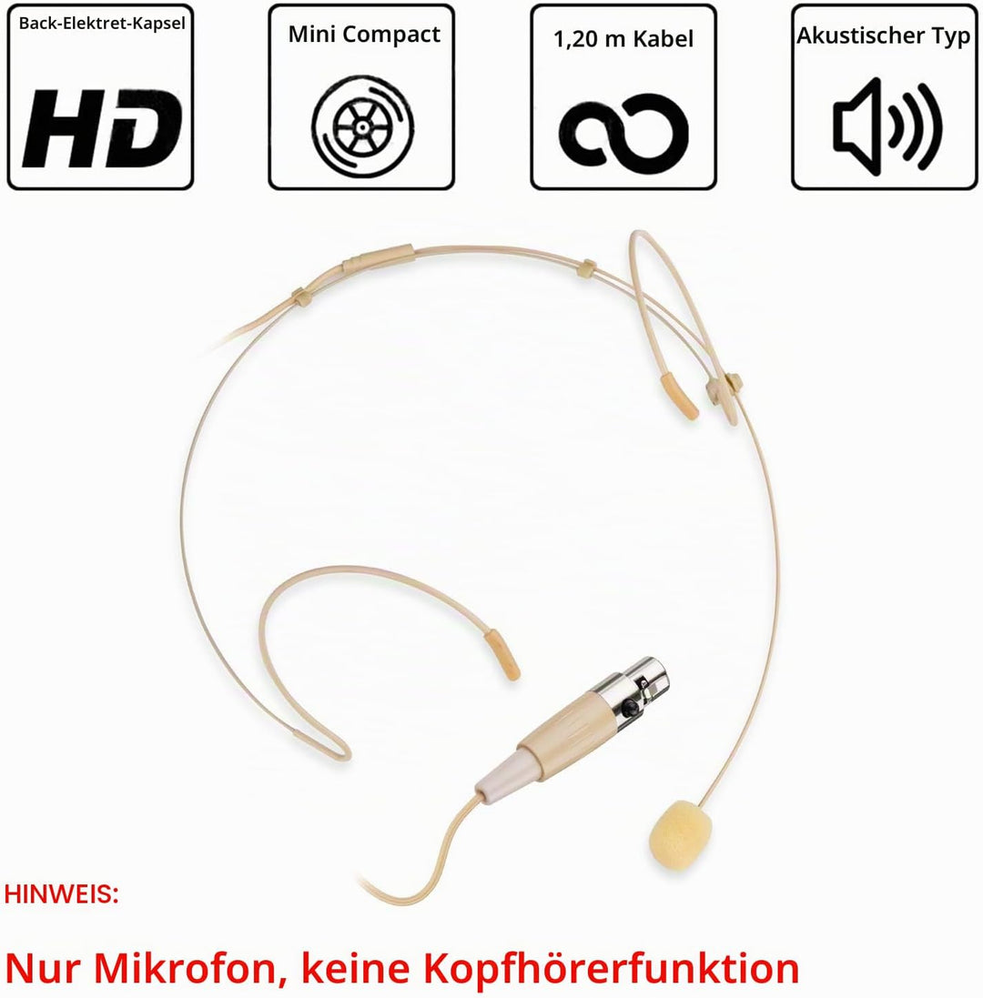 Headset Mikrofon Professionelles Ohrhörer-Kondensatormikrofon zum Über-Ohr-Hängen, Kompatibel mit AK