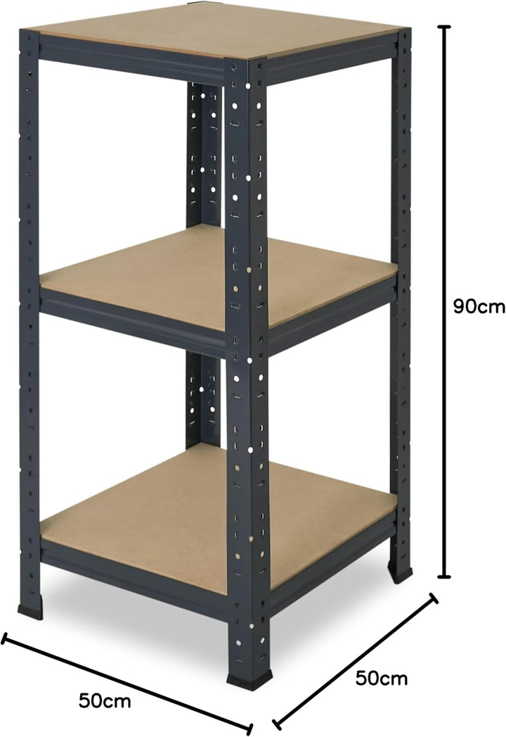 shelfplaza® 90x50x50cm Home Schwerlastregal anthrazit/Metallregal mit 3 Böden/Kellerregal Metall, Ga