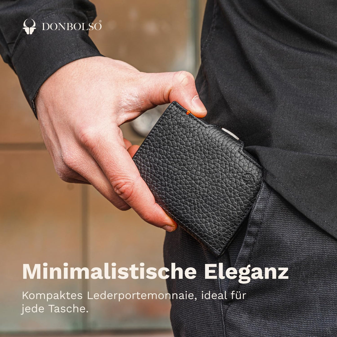 DONBOLSO Wallet NextGen Leder I Slim ohne Münzfach I Geldbeutel mit RFID Schutz I Kartenetui bis 11