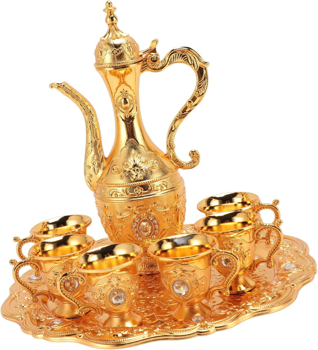 Focket Türkisches Kaffee-Set, Vintage-Stil, Rostfreie Zinklegierung, Türkisches Tee-Set, Kaffeekanne