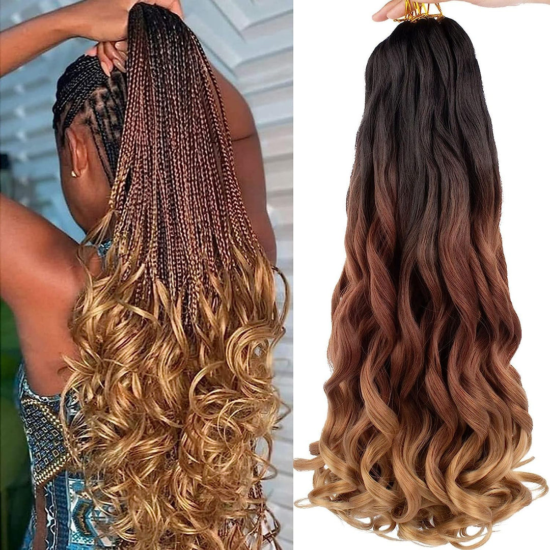 Xtrend 8 Packs French Curls Braiding Hair 18 Inch Pre Stretched Loose Wave Bouncy Braiding Hair Curl