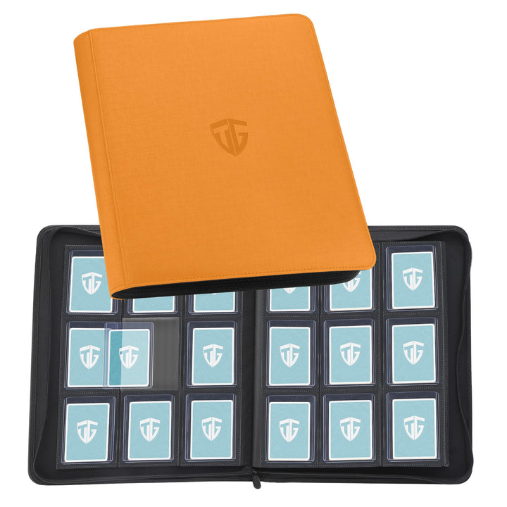 TCGUARD Toploader Sammelkarten Album für 216 Toploader, 9 Fächer Toploader Binder mit Hüllen für 3"x