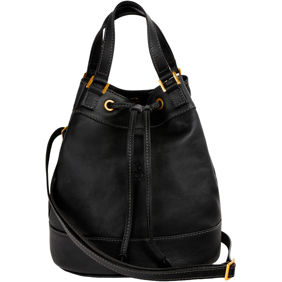 Time Resistance Handtasche aus Leder - Umhängetasche Damen - Beuteltasche aus Leder - Made in Italy