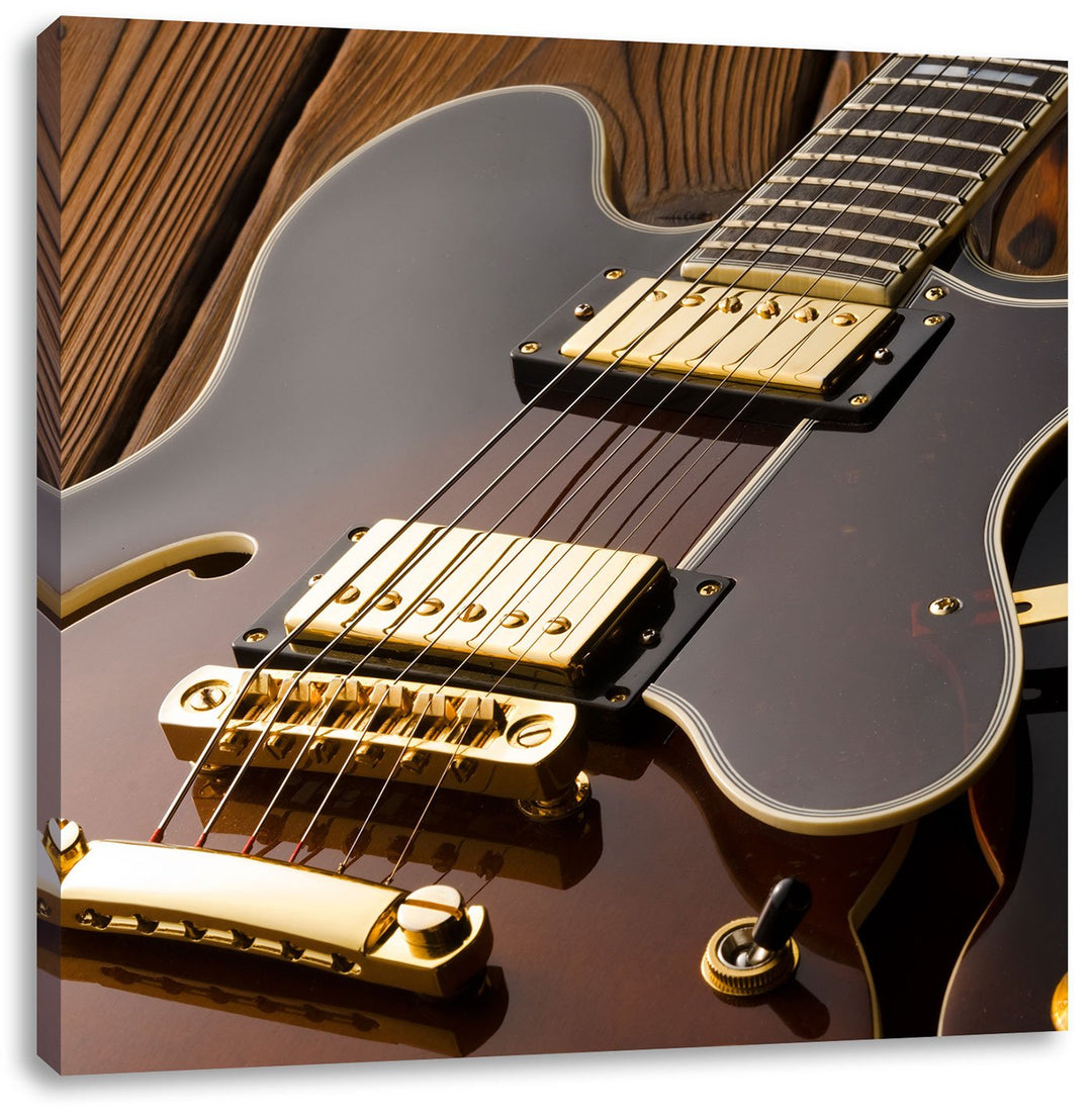 Pixxprint E-Gitarre, Format: 70x70 auf Leinwand, XXL riesige Bilder fertig gerahmt mit Keilrahmen, K