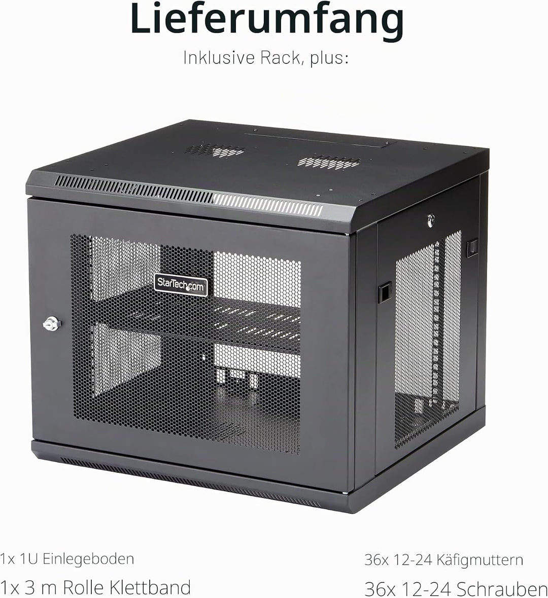 StarTech.com 9HE Wandmontage Serverschrank/Rack - 4 Pfosten Einstellbare Tiefe (5 bis 48 cm) Netzwer