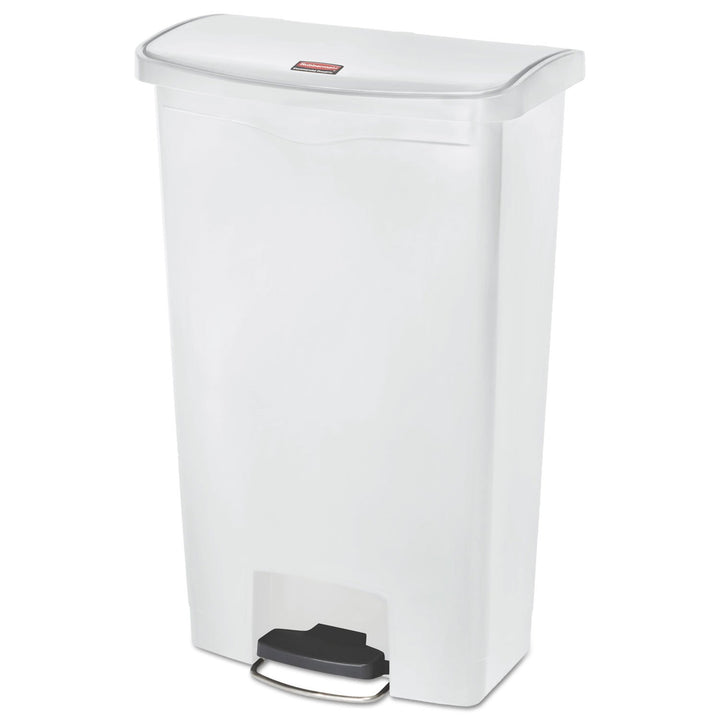 Rubbermaid Commercial Products Slim Jim 1883559 68 Litre Front Step Step-On Resin Wastebasket - Whit