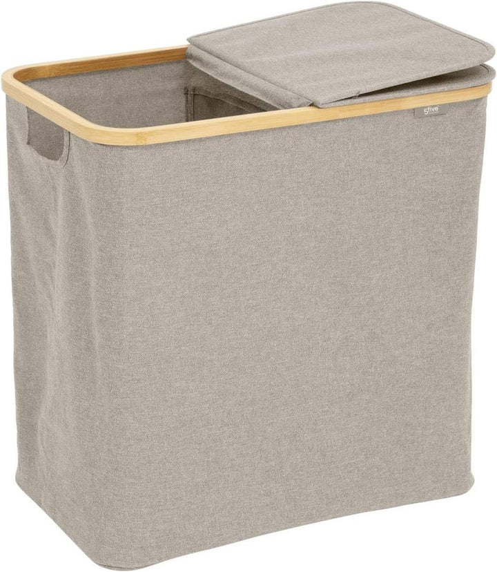 5five - wäschekorb "tidy box" 80l faltbar doppelt grau