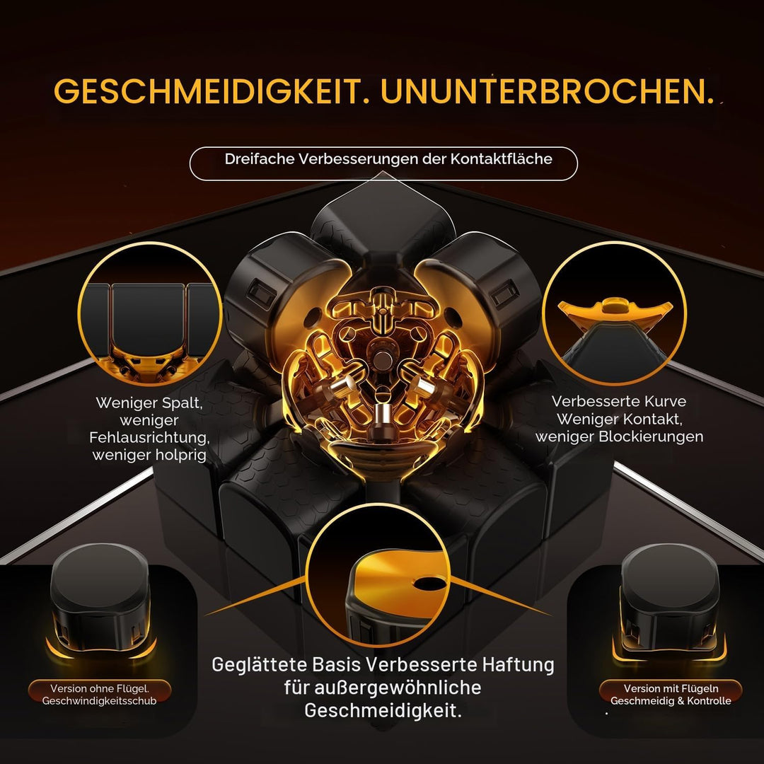GAN 15 Maglev Zauberwürfel Magnetisch Speed Cube 3x3, Magischer Speed Cube, mit Flügelförmige Numeri