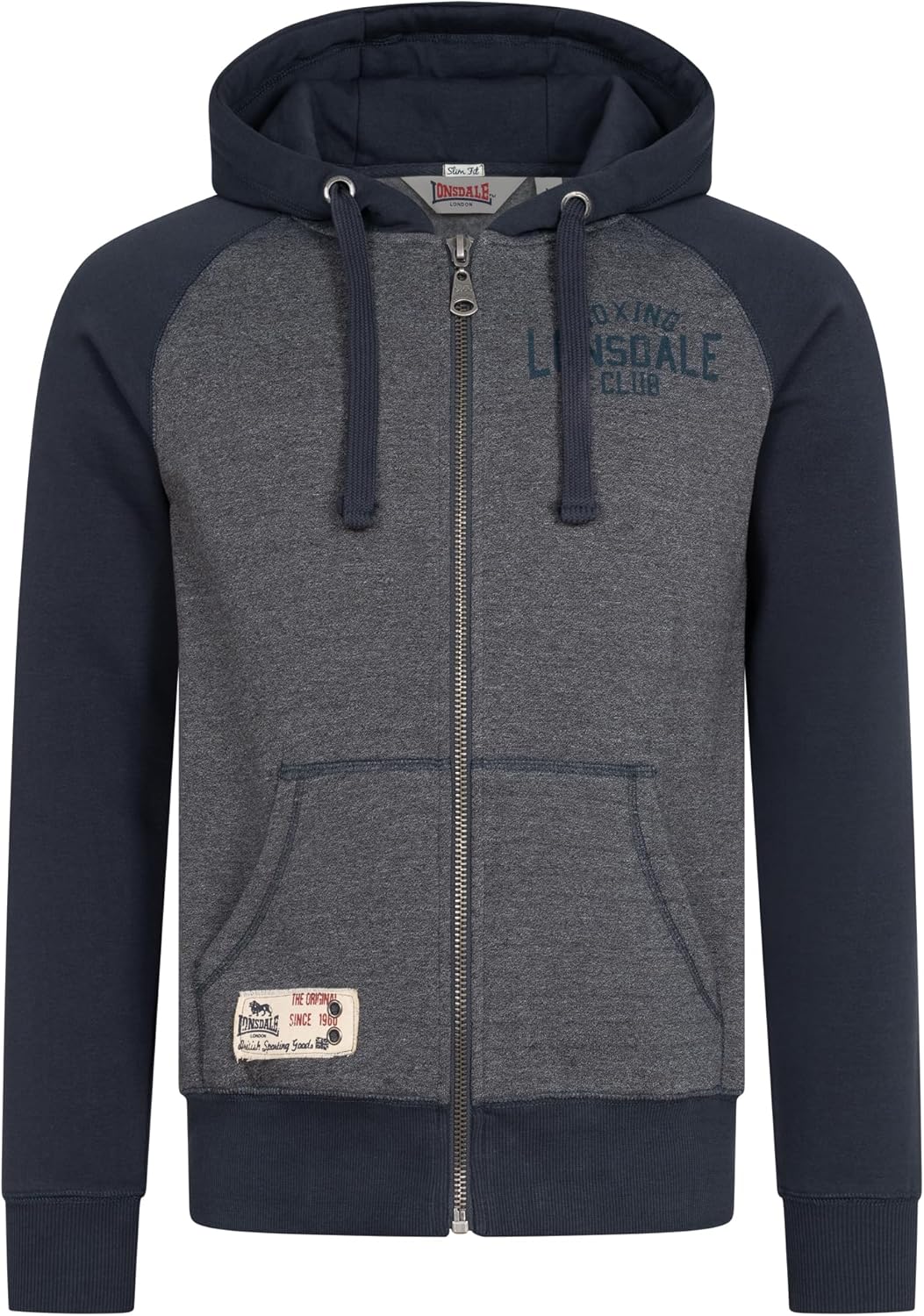 Lonsdale London Slough Männer Kapuzenjacke blau meliert Streetwear M Blau Meliert, M Blau Meliert