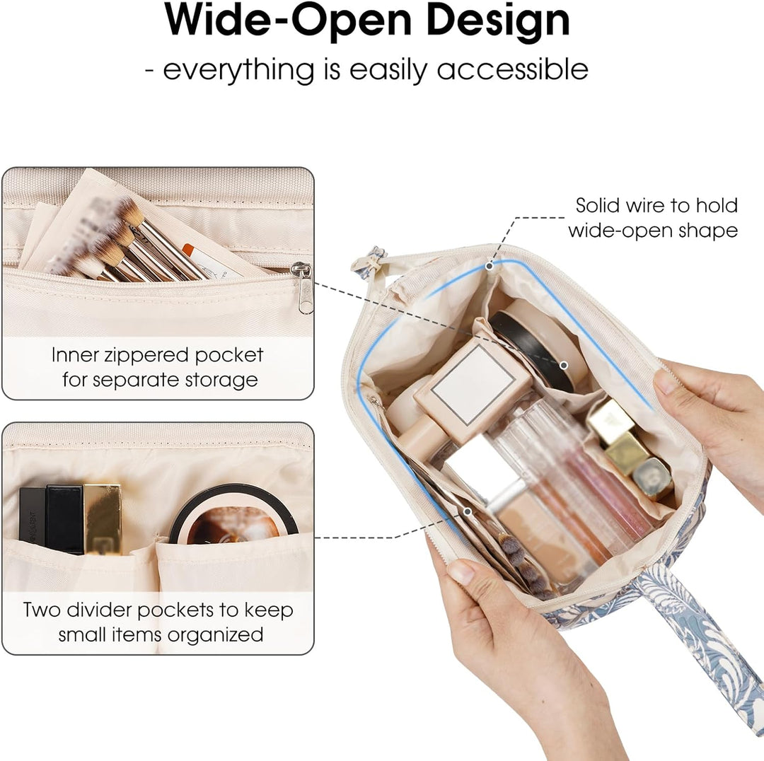 Narwey Klein Kulturtasche Damen Kulturbeutel Kosmetiktasche Schminktasche Reise Make-up-Tasche mit W