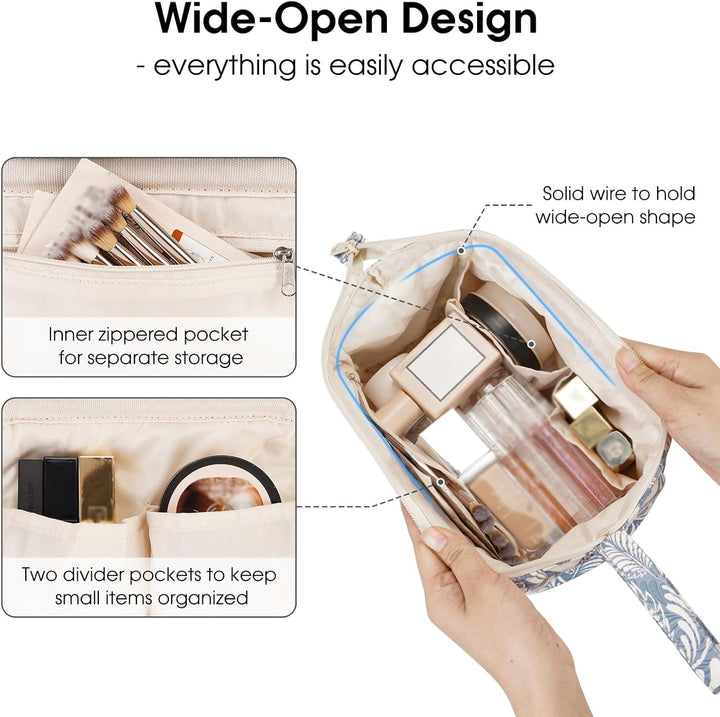 Narwey Klein Kulturtasche Damen Kulturbeutel Kosmetiktasche Schminktasche Reise Make-up-Tasche mit W