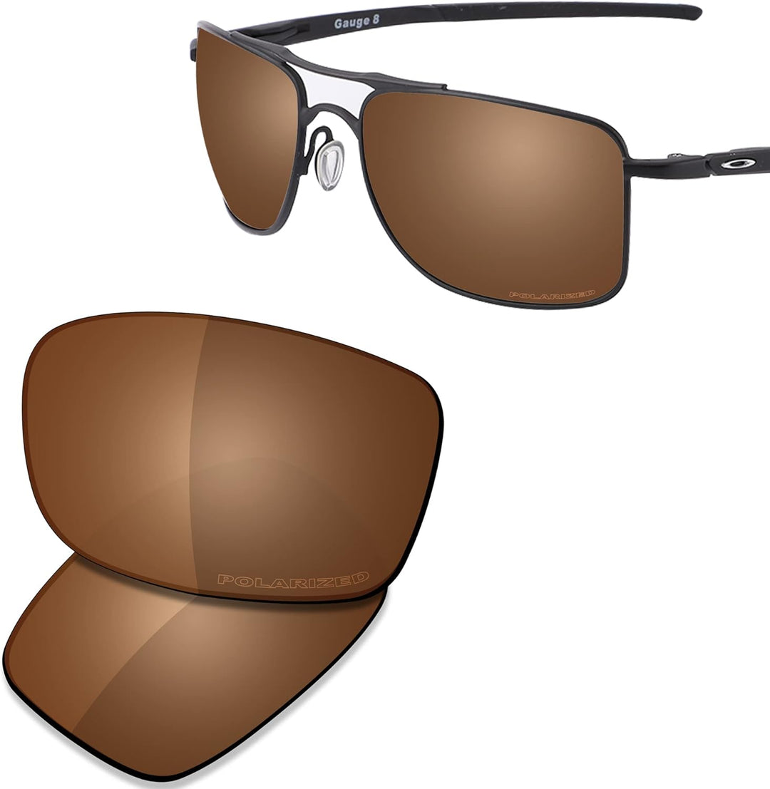Saucer Premium Ersatzgläser und Gummi-Sets für Oakley Gauge 8 M OO4124-57 mm Sonnenbrille High Defin