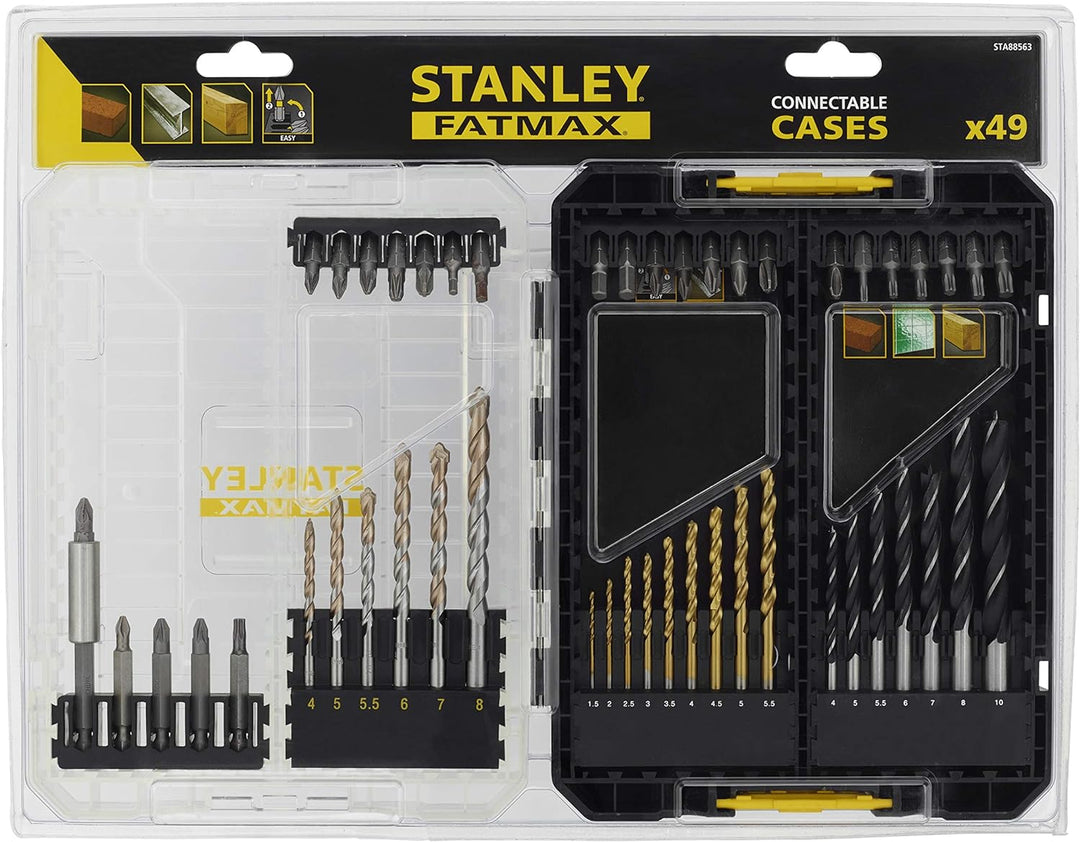 Stanley FatMax 49-tlg. Bit- und Bohrer-Set STA88563 (für viele gängige Anwendungen und Materialien,