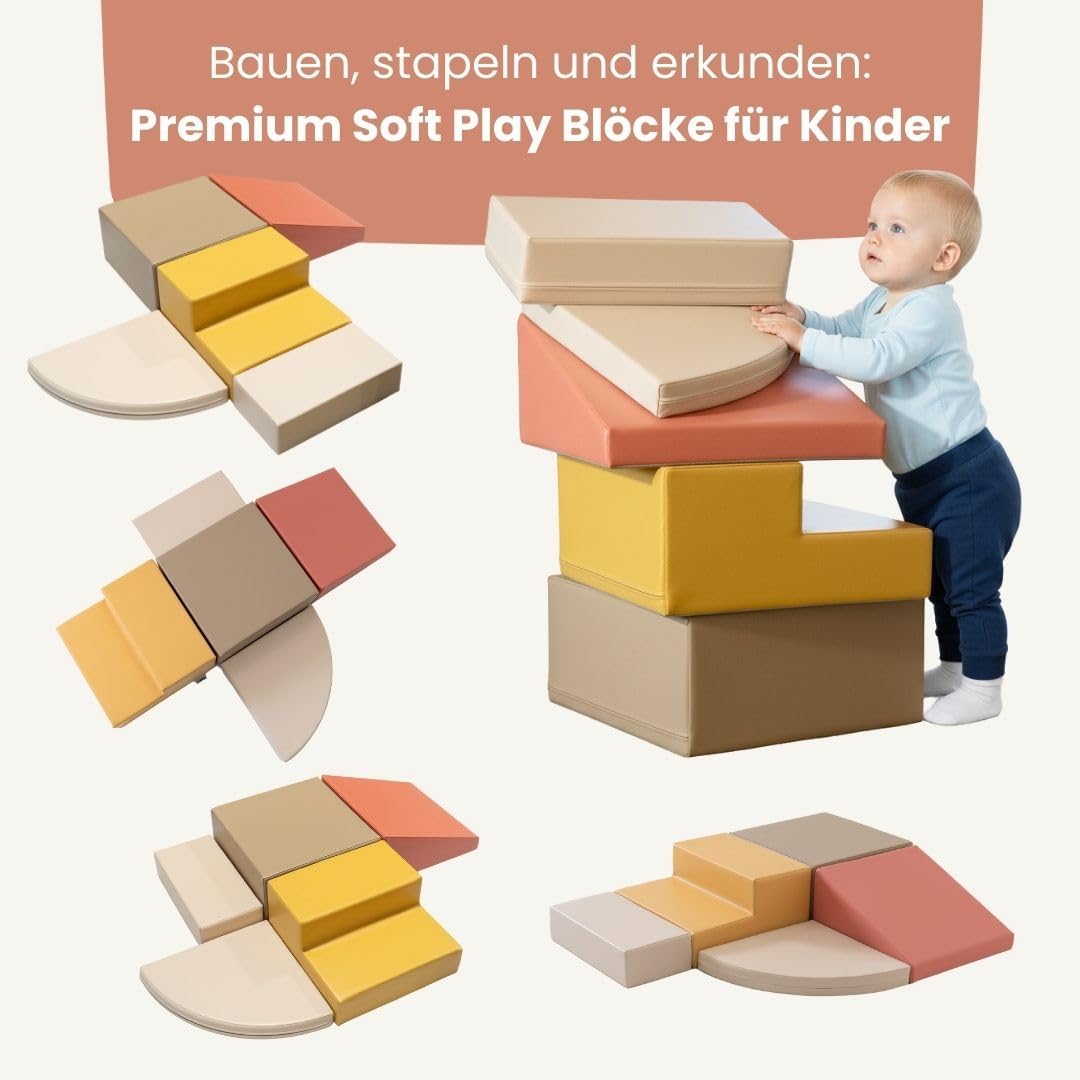 IGLU SOFT PLAY Corner Climber 5 pcs Softbausteine Riesenbausteine Schaumstoffbausteine Grossbaustein