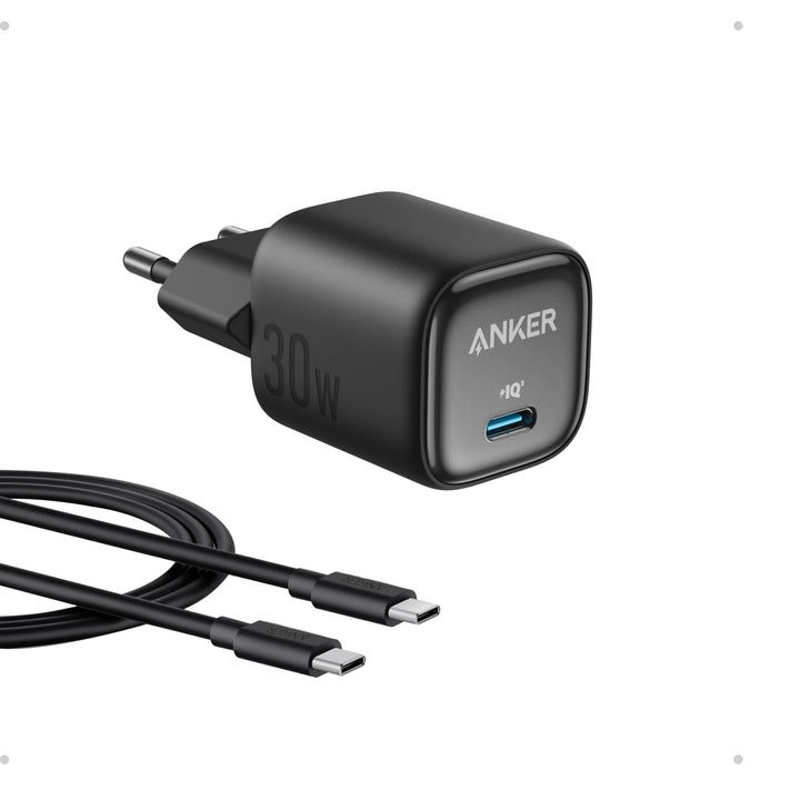 Anker 30W USB C Ladegerät, kompaktes GaN Schnellladegerät, 3X schnelleres Aufladen USB C Netzteil, K