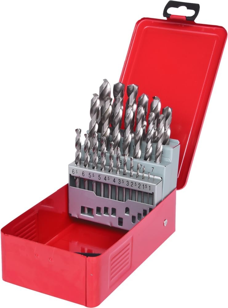 KS Tools 330.2613 HSS-G Spiralbohrer-Satz, Stahlblechkassette, 25-tlg. 1-13mm