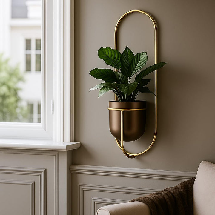 Pflanzregal Wand - Blumenhalter Hängend - aus Metall, Moderne Wand Deko für Wohnzimmer, Jugendzimmer