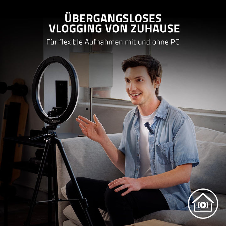 Razer Seiren BT Bluetooth-Mikrofon für Android-Geräte, mobiles/PC-Streaming, Clip-on-Design, kabello