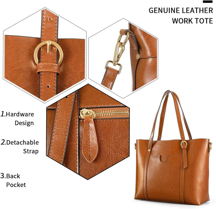 Kattee Leder-Satchel-Geldbörsen und Handtaschen für Damen, Top-Griff-Schulter-Geldbörsen-Tote-Hobo-T