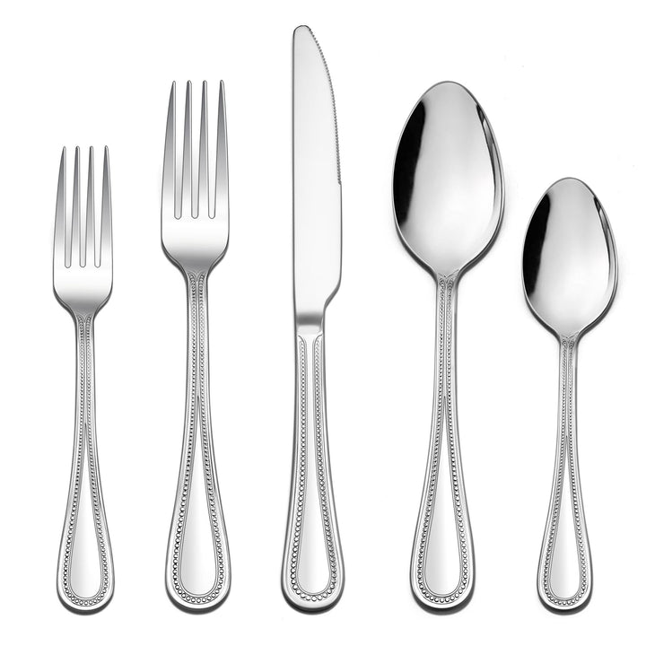 Homikit Besteck Set, 30 teilig Besteckset Essbesteck für 6 Personen, Edelstahl poliert Besteck mit M
